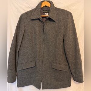 Vintage Requirements Gray Wool Zip Jacket Workwear Size 10